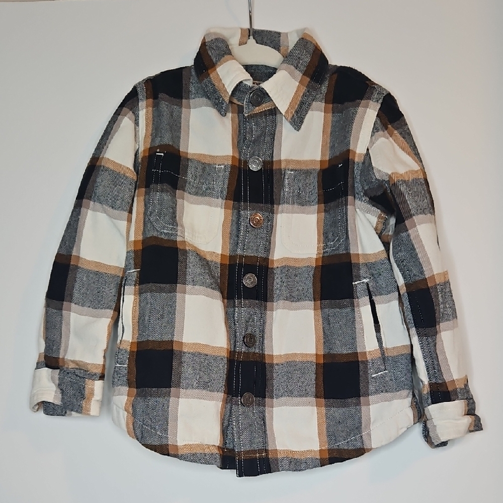 Duluth Trading Co Kids Fleece Lined Flapjack Flannel Shirt Jac 3T